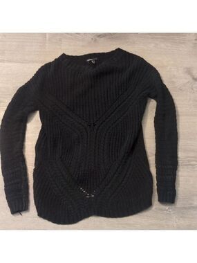 Mango casual black chunky knit sweater size medium